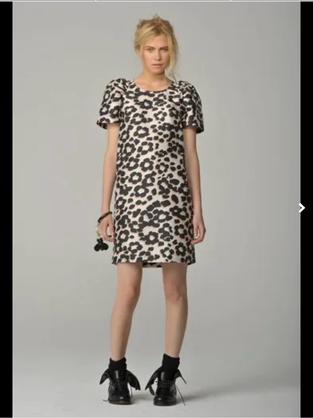 See By Chloe Black & White Silk Leopard Shift Dress